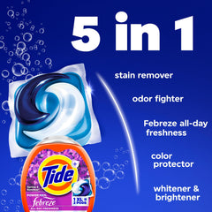 Tide cápsula situada en el tambor lista para uso seguro