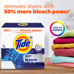 Tide detalle de etiqueta con Acti-Lift™ destacando blanqueo seguro