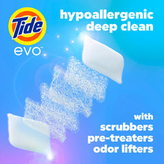 Tide evo disolviéndose en agua, limpieza rápida y eficaz