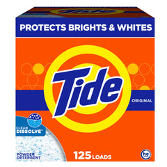 Tide envase frontal 143 oz mostrando cantidad y aroma original, limpieza potente
