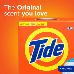 Textura del polvo Tide en mano que demuestra fácil disolución y acción efectiva