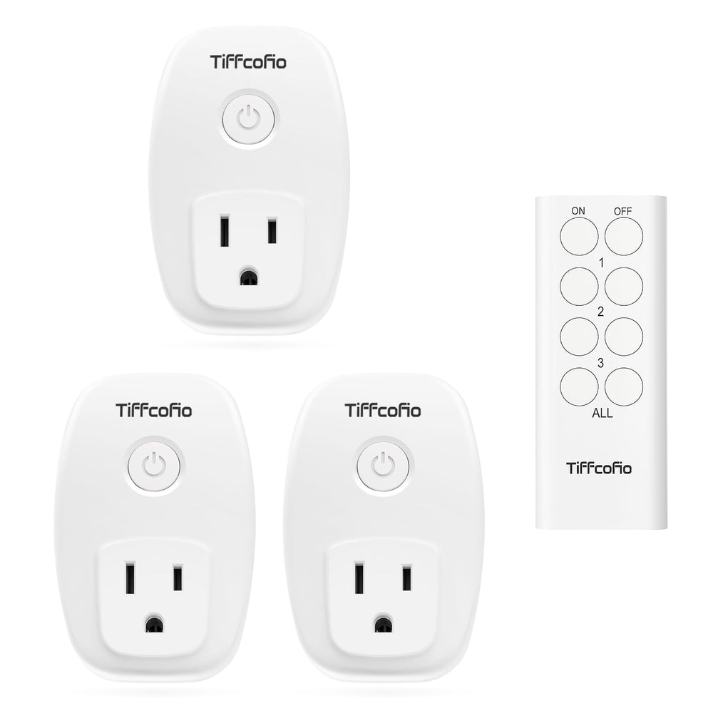 TiFFCOFiO enchufe remoto frontal mostrando diseño compacto y fácil uso