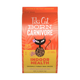 TIKI PETS bolsa frontal con receta pollo y pavo, muestra presentación clara