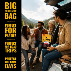 Tillamook Country Smoker empaque abierto con tiras listas para comer en movimiento
