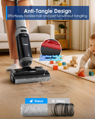 Tineco plegada 180° para limpiar bajo muebles con acceso bajo