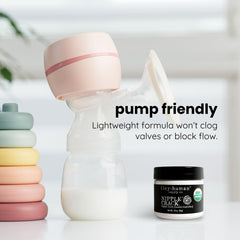 Tiny Human Supply Co detalle de ingredientes orgánicos y su pureza protectora