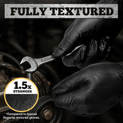 TitanFlex mano con guante usando herramienta mecánica demostrando protección