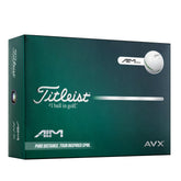 Titleist AVX AIM frente del paquete mostrando el diseño de alineación y precisión