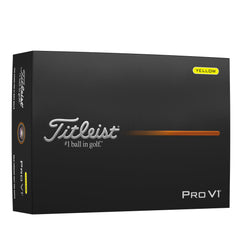 Titleist Pro V1 Yellow vista frontal con alta visibilidad