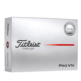 Titleist Pro V1x AIM Enhanced vista frontal mostrando diseño y logotipo, mejora la confianza