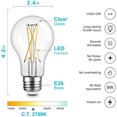TJOY primer plano del filamento estilo Edison que aporta estética vintage