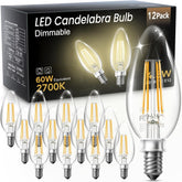 TJOY bombilla candelabra frontal mostrando diseño y ahorro