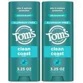 Tom's of Maine vista frontal del pack doble, presenta ahorro y confianza