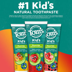 Tom's of Maine tubo fresa detalle del envase y atractivo para niños