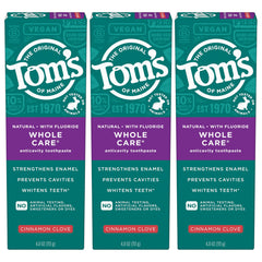 Tom's of Maine tubo frontal mostrando diseño y beneficio limpieza