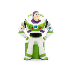 Tonies Buzz Lightyear colocado sobre Toniebox para reproducción fácil