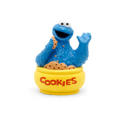 Tonies Cookie Monster colocado sobre Toniebox demostrando reproducción fácil