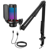 TONOR TC310+ vista frontal del micrófono y brazo, aspecto profesional