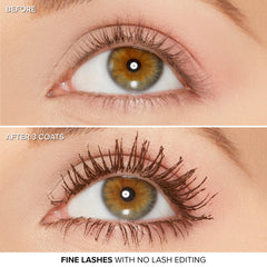 Too Faced aplicación en pestañas superiores para efecto postizas visible