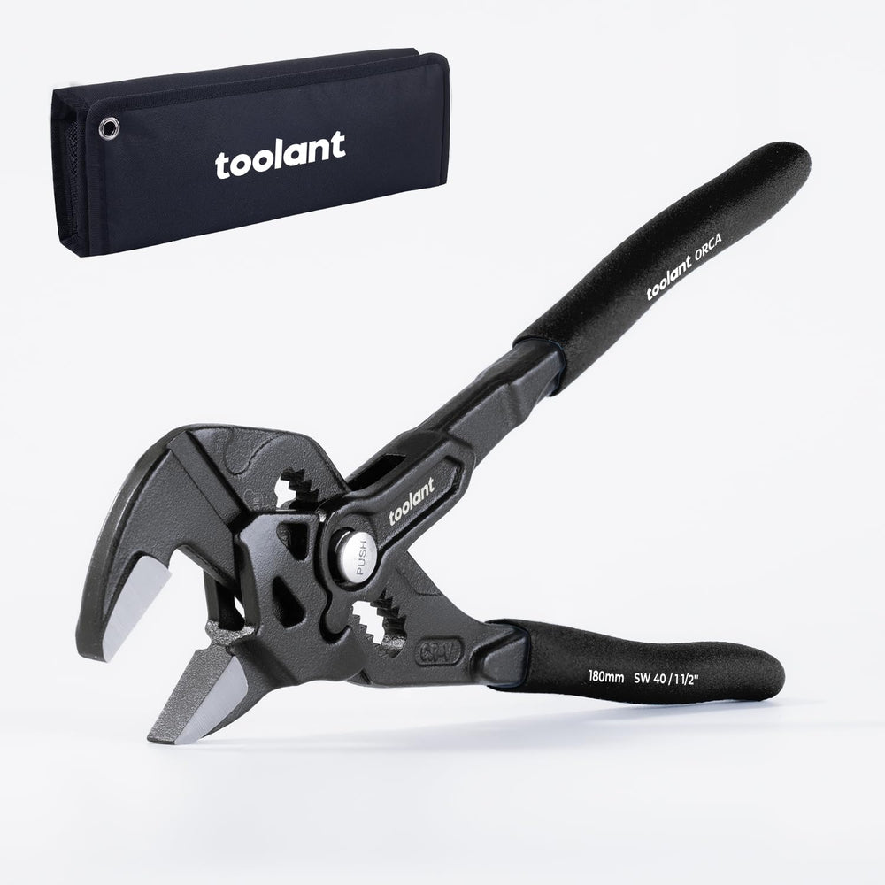 toolant vista frontal del alicate con embalaje y beneficios de versatilidad