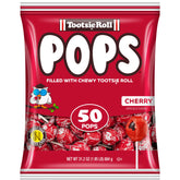 Tootsie Roll bolsa frontal de 50 paletas cereza, ideal para compartir