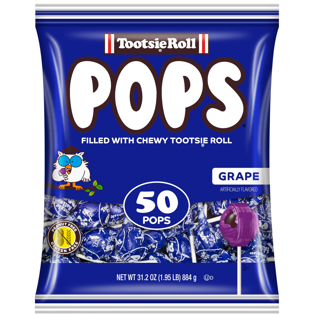 Tootsie Roll Tootsie Pops vista frontal del paquete para almacenamiento
