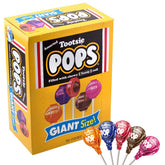Tootsie Roll bolsa frontal mostrando 72 paletas gigantes y variedad visual