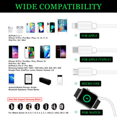TOP-UP cable extendido 4FT comparado con una mano para referencia de escala y alcance