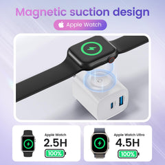TOPADRE primer plano del cargador magnético para Apple Watch, fácil alineación y seguridad