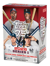 Topps caja frontal mostrando diseño y 72 cartas, marca Topps para inicio de colección