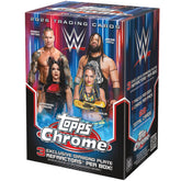 Topps Chrome caja frontal mostrando valor y diseño brillante