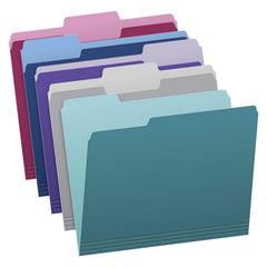 Tops Pendaflex frontal del paquete mostrando colores y cantidad, organización visual rápida