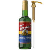 Torani botella frente mostrando color verde brillante y diseño reconocible