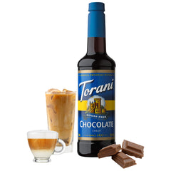 Torani syrup pouring close-up showing smooth texture and control