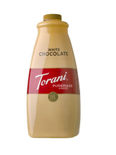 Torani salsa chocolate blanco frente mostrando envase grande y práctico