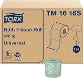 Tork frontal del paquete TM1616S mostrando 96 rollos, ahorro de stock