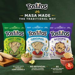 Tostitos vista de porciones individuales listas para llevar y repartir