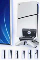 TotalMount front view of mounted PS5 showing secure hold and tidy appearance