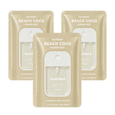 Touchland spray Beach Coco frente del pack, hidratación y aroma práctico