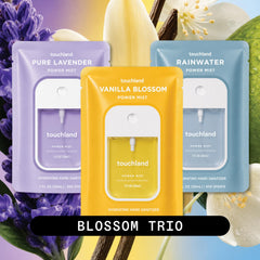 Touchland Blossom Trio atomizador en primer plano mostrando boquilla fina y control