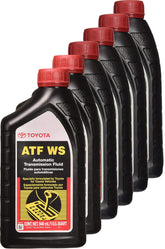 Toyota 00289-ATFWS front packaging showing six bottles and genuine OEM benefit