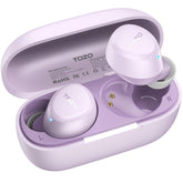 TOZO A1 vista frontal del estuche y auriculares mostrando diseño compacto