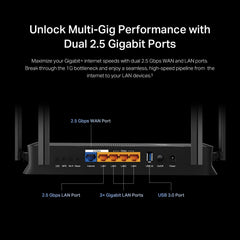 TP‑Link Archer BE230 en sala conectando múltiples dispositivos, optimiza streaming y gaming