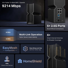 TP‑Link Archer BE550 antenas en detalle para señal más estable
