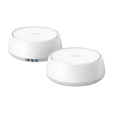 TP‑Link Deco BE25 vista frontal del paquete mostrando especificaciones velocidad