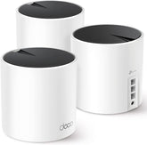 TP‑Link Deco X55 frontal del paquete mostrando unidades y marca, conexión fiable