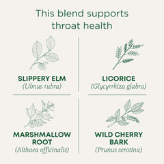 Traditional Medicinals corteza de slippery elm y raíz de regaliz mostrando origen sostenible