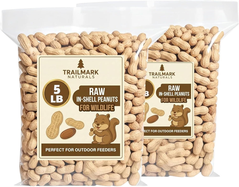 TRAILMARK NATURALS front packaging showing two 5 lb bags and product label benefit: bulk wildlife feed