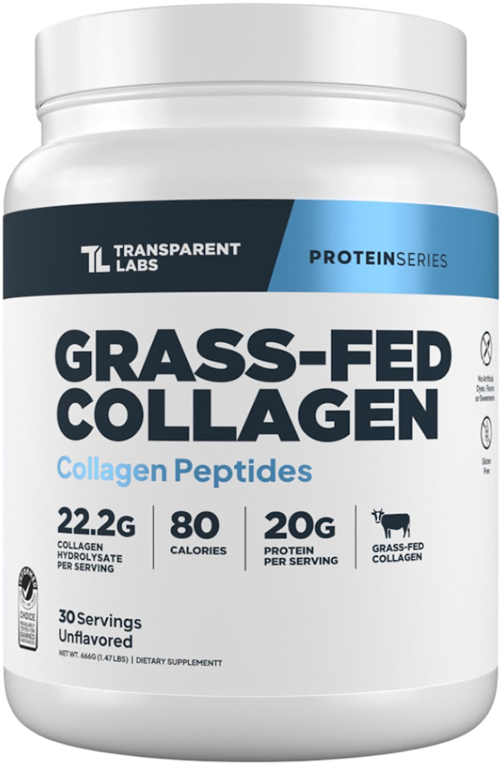 Transparent Labs envase frontal mostrando diseño y dosis claras para confianza