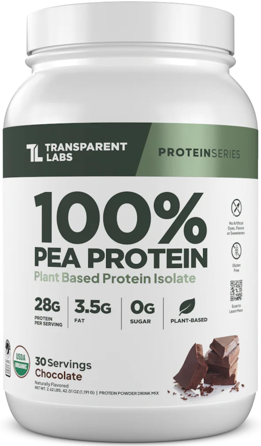 Transparent Labs envase frontal sabor chocolate mostrando diseño y claridad de ingredientes